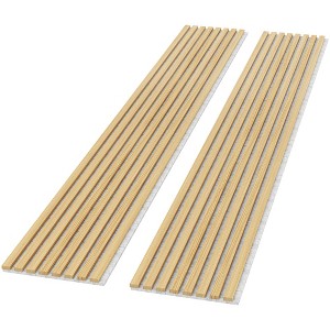 2-Pack 94.49 x 12.6 in. Solid Wood Acoustic Slat Wall Panel for Modern Interior Decor, TV Background, Living Room - 1 of 4