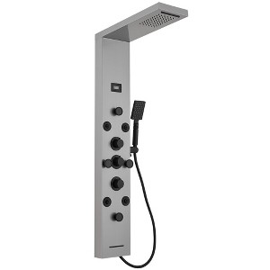 BWE 8-Shower Tower Shower Panel System with Rainfall Shower Head and Shower Wand - 1 of 4