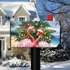Briarwood Lane Christmas Mailbox Cover  - Standard Size - Festive Flamingos For Christmas Mailbox Cover - 2 of 2