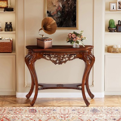 Hommoo 37.6  Inch Two-Tier Console Table