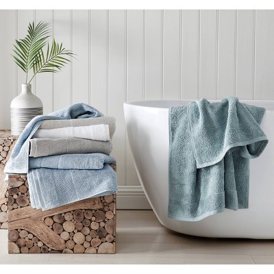 Gray Cotton Ridged 6-Piece Bath Towel Set