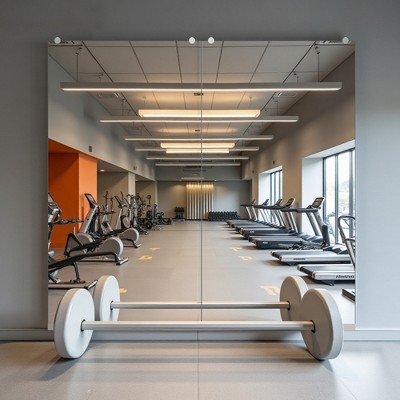 Spassway 31"W*47"H Silver Home Gym Mirror Large Full Body Mirror for Yoga Frameless Wall-Mounted Mirrors for Fitness Workout Garage Dance Studio