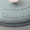 Crock Pot Artisan 7 Quart Enameled Cast Iron Dutch Oven Oval in Slate Grey - 2 of 4