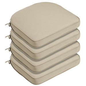 Aoodor Outdoor Chair Cushion Soft and Fade-resistant Polyester, Two Sets of  Ties for High Adaptability, Set of 4 - 1 of 4