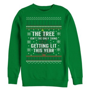 Men's Lost Gods Ugly Christmas Getting Lit Sweatshirt - 1 of 3