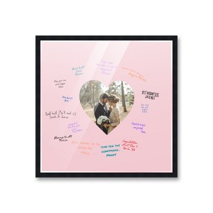PosterPalooza | Autograph Black Wood Frame with Heart Pink Mat, Full-Color Pen Set - 3 Sizes for Events - 1 of 4