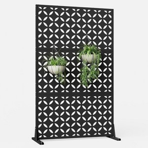 72" H x 47" W Metal Privacy Screen Outdoor, Freestanding Decorative Screens, Outdoor Privacy Screen & Panels for Patio Lawn Garden Deck, Palm Leaves - 1 of 1