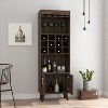Gulches Liquor Storage Cabinet with 12 Bottle Cubbies, 9 Capacity Stemware Rack, 2 Shelves 22.4''W x 14.5''H and Double Door Cabinet 15''H x 11''W - 2 of 4