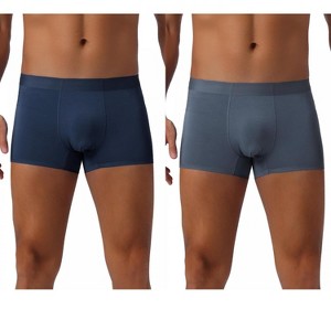 INSPIRE CHIC Men's 2 Pack Soft Elastic Waist Solid Color Boxer Briefs - 1 of 4