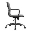 LeisureMod Harris Faux Leather Adjustable Swivel Office Conference Chair in Black Iron Frame - 3 of 4