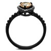Slickblue Women’s Halo Ring, Black Stainless Steel with Sea Blue CZ Center and Clear Accents, Pear-Inspired, 5–10 - 3 of 4