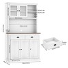 Kitchen Pantry Storage Cabinet,71" Tall Wood Pantry with Microwave Stand, Modern Kitchen Hutch Cabinet,Coffee Bar Hutch with Wine Rack for Dining Room - 2 of 4
