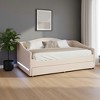 HomeRoots Beige Tufted Boucle Twin Day Bed With LED Lighting And Trundle And USB - 2 of 4