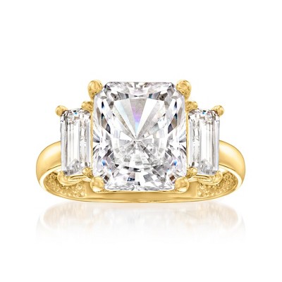 Ross-Simons 5.05 ct. t.w. CZ 3-Stone Ring in 14kt Yellow Gold