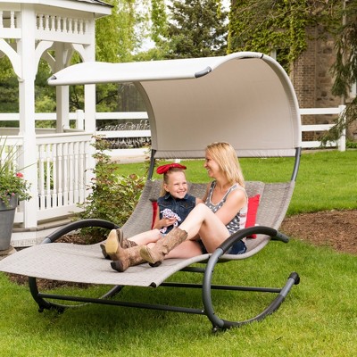 Sienna Steel Dual Seated Outdoor Chaise Rocker