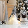 Aoibox Christmas Tree Topper Gnome 16.5 Inch Silver White Forest Fabric Santa Gnome with LED Timer Lights 1 Piece for Holiday Decor - 4 of 4