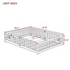 MAYEERTY Queen Floor Bed with Fence,Door, Rubber Wood Floor Bed Guardrails Gray - 4 of 4