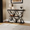 3-Tier Entryway Table, Industrial Console Sofa Table with Storage, Accent Table with Open Shelves, X-Shaped Metal Frame - 3 of 4