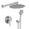 DOMETOUR 10 Inches Wall Mounted Shower with High Pressure Rain Shower Head and 5-Function Handheld Shower Head - 3 of 4