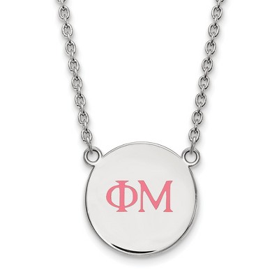 Black Bow Jewelry Sterling Silver Phi Mu Greek Life Necklace 18 Inch