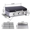3-Burner Gas Grill with Teppanyaki Plate, Cast Iron Grids, Stainless Steel Plancha, Pull-Out Grease Tray, 28,680 BTU Outdoor BBQ Station - 2 of 4