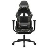 vidaXL Adjustable Gaming Chair with Footrest - Black and Camouflage, Faux Leather Upholstered Seat, Sturdy Frame, 360° Swivel Design - 3 of 4