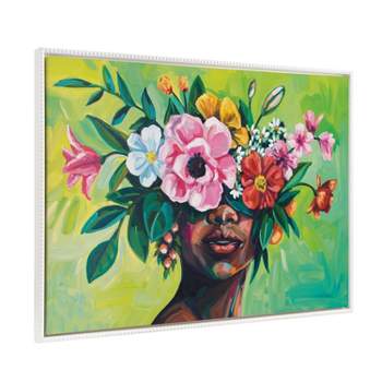Set de 2 flores decorativas en tela de colores sobre base de (56.39.95) -  Art From Italy