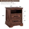 18" Farmhouse Nightstand with Charging Station, End Table with 2 Drawers Storage for Bedroom, Living Room - 3 of 4