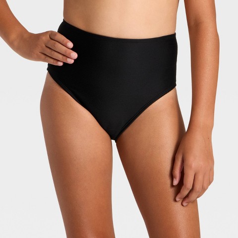 Art Class Girls' High Waisted Swimsuit Bottom - art class™ Black L