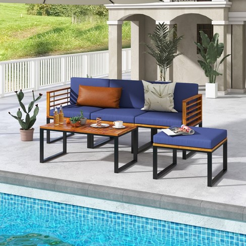 Patio chair with discount ottoman