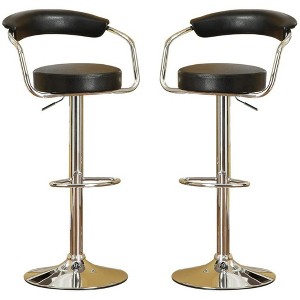 Set of 2 Contemporary Style Bar Stool Counter Height Chairs Adjustable Swivel Kitchen Island Stools - 1 of 4