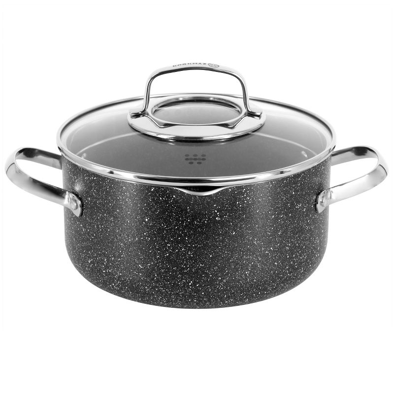Korkmaz Galaksi Non Stick Casserole with Lid in Black, 1 of 8