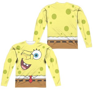 Men's Spongebob Squarepants Wink Face Long Sleeve Costume T-Shirt - 1 of 4