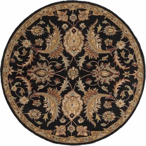 Hauteloom Blomkest Black&Yellow Traditional Wool Carpet - 1 of 4
