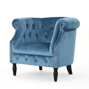 Akira New Velvet Club Chair - Christopher Knight Home - 1 of 4