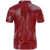 BLUEMING Mens Shirt Short Sleeve Polo Vintage Sequin Metallic 70s Outfits Party Costume Top - 3 of 4
