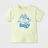 Baby Boys' 2pc Bluey Chambray Short Sleeve Overalls & T-Shirt Set - Blue/Green - 3 of 4