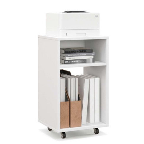 Costway Mobile File Cabinet Wooden Printer Stand Vertical Storage Organizer  Home Office