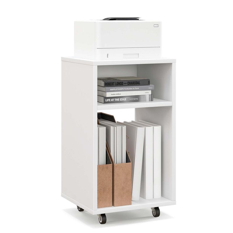 Costway Mobile File Cabinet Wooden Printer Stand Vertical Storage Organizer Home Office, 1 of 11