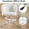RISOKEYS ‌Office Chair - Faux Fur Makeup Vanity Chair, Adjustable Swivel Desk Chair with Sturdy Metal Base and Colored Wheels,for Home,Office - 2 of 4