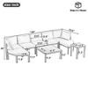 Chic Crate-6.5 Inch Cushioned Outdoor Sectional Seatting Set - Weatherproof Patio Conversation Group for Backyard/Garden (Sage Beige) - 2 of 4
