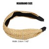 Unique Bargains Women's Fashion Non Slip Straw Cross Headband Khaki 1Pc - 4 of 4