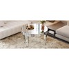 31.5" Mirror Coffee Table with Fluted Starburst Design and Round Shape with Sturdy Wood Base and Easy Assembly - 4 of 4