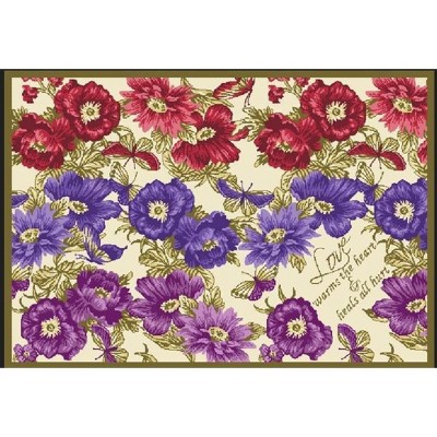Manual Woodworkers and Weavers Floral Sentiment Throw – 46"x33" Lap Blanket, 2-Layer Woven Cotton, Lightweight Inspirational Accent