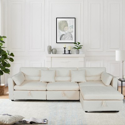 MyDepot Modern Sectional Sofa with Storage Function and 2 Pillows