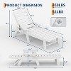 Acekool Outdoor Foldable Chaise Lounge Black Without  Adjustable HDPE for Patio or Garden - 3 of 4