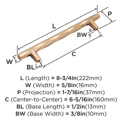 Champagne Bronze Modern Bar Cabinet Pull with Mounting Hardware