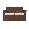 WestinTrends 4 Piece Outdoor Wicker Rattan Conversation Sofa set with Coffee table - 2 of 4