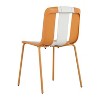 4-Pack Modern Striped Color Block Chairs – Indoor/Outdoor PP Plastic Seat & Sturdy Metal Legs, Vibrant White, Orange, Beige – for Balcony, Terrace - 3 of 4