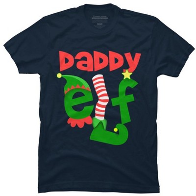 Men's Design By Humans Daddy Elf Christmas By personalized T-Shirt